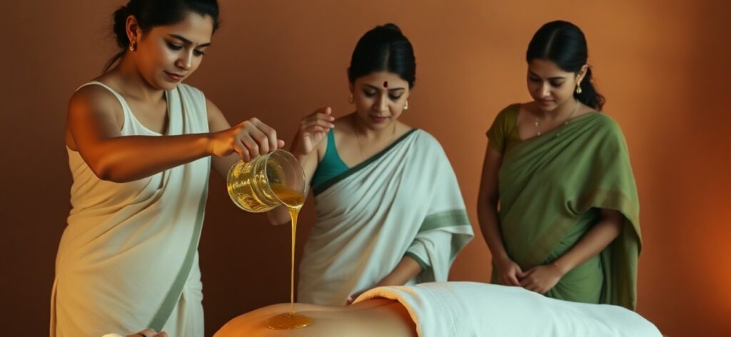 Traditional Ayurvedic massage in Kerala spa
