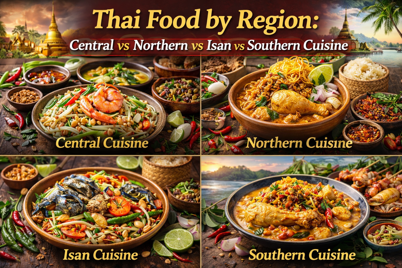 Thai Food by Region: Central vs Northern vs Isan vs Southern Cuisine