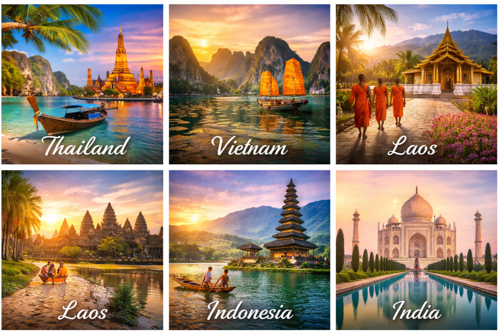 Travel South east Asia and India