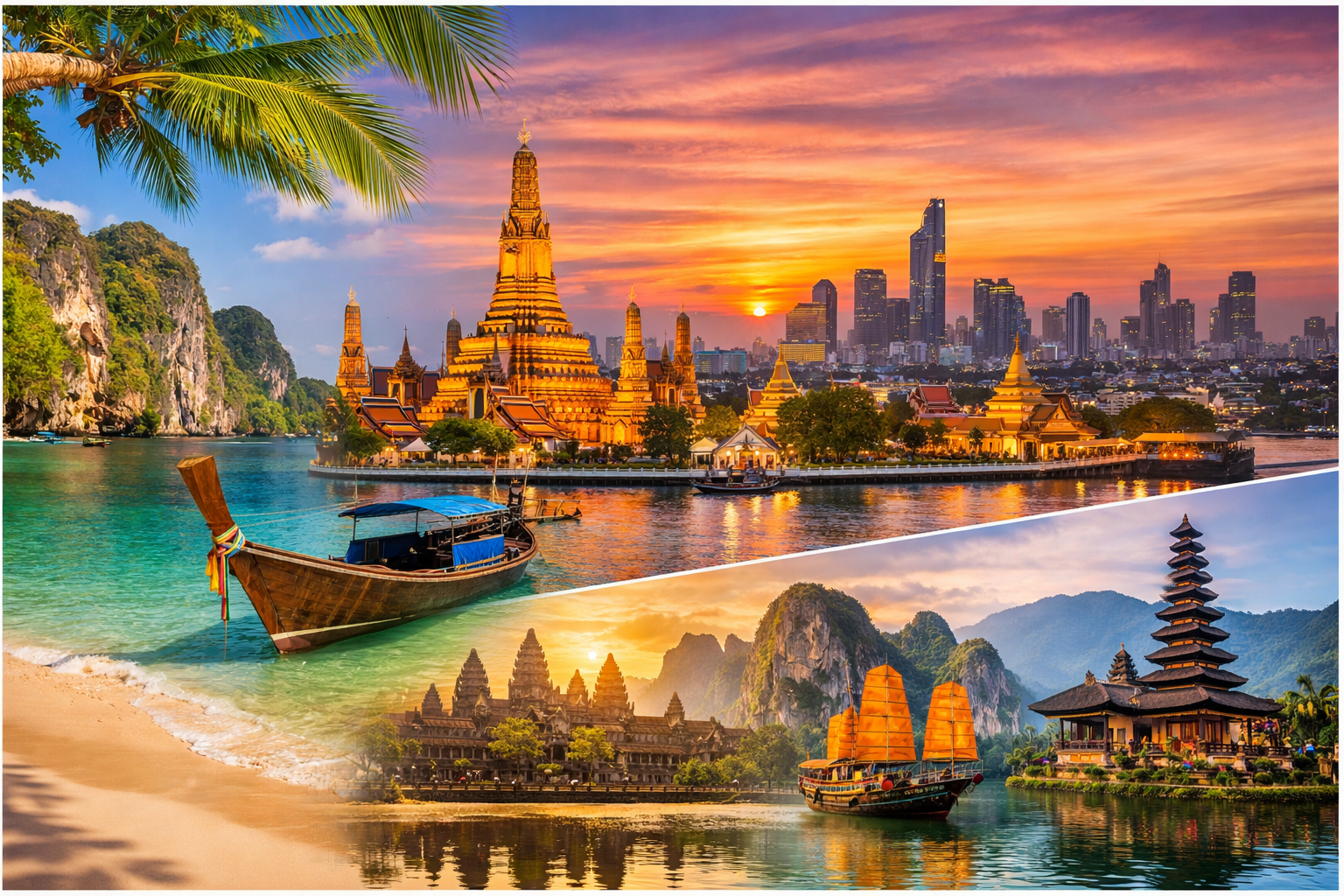 Southeast Asia travel collage